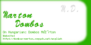 marton dombos business card